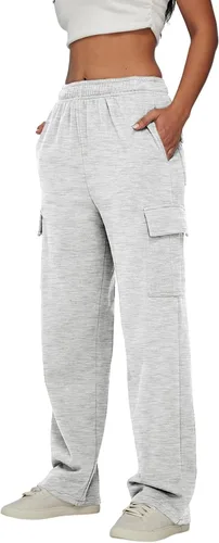 Miniatura 4 de Cargo Sweatpants for Women Casual Fleece Lined Joggers High Waisted Sweat Pants with Pockets