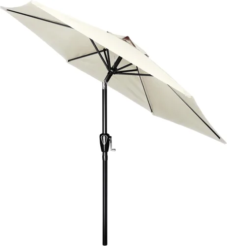 Miniatura 10 de HealSmart Sombrilla de patio de 7.5 pies con botón de inclinación/manivela, sombrilla de mesa al aire libre, 6 varillas resistentes para jardín