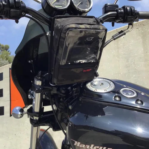 Miniatura 2 de Bolsa Hanldebar para motocicletas Harley Davidson, tiradores de cremallera con doble bloqueo, volumen expandible, carcasa de nailon de 1000 denier
