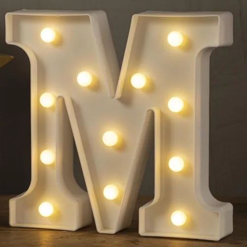 Miniatura 9 de HXWEIYE Letras iluminadas con luces LED, letreros luminosos de marquesina, 26 letras del alfabeto y 10 números para fiestas de cumpleaños, bares