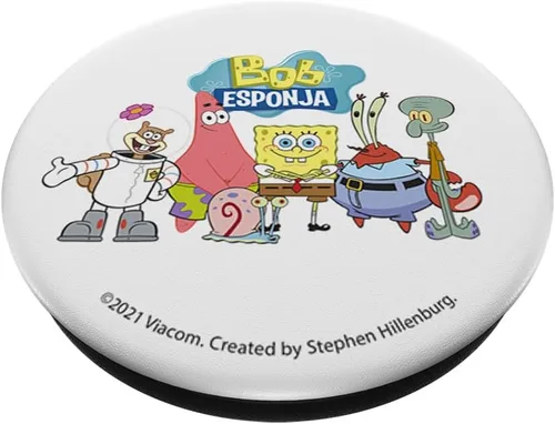 Miniatura 2 de Bob Esponja SquarePants Bob Esponja Group Shot Logo PopSockets PopGrip: Agarre intercambiable para teléfonos y tabletas