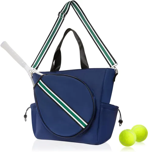 Miniatura 13 de Bolsa de tenis para mujer, bolsa de raqueta elegante, mochila unisex para deportes de raqueta, bolsa de pickleball convertible para hombro, correa