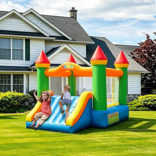 Miniatura 5 de YARD Casa de Rebote, Casa de Rebote Inflable con Tobogán para Niños de 5-12, Casa Inflable con Soplador para Patio Trasero al Aire Libre