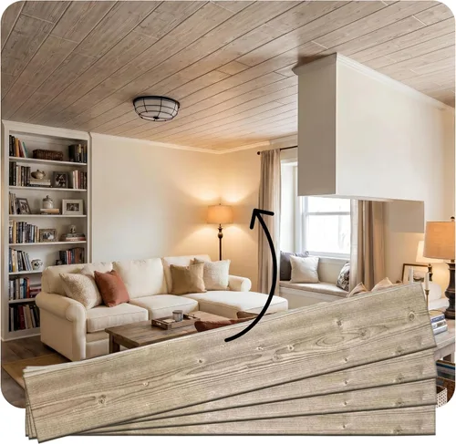 Miniatura 13 de LA Maison Ceilings WP106wg-12 - Tablones de techo de espuma para techo, 39 x 6 pulgadas, gris cálido, paquete de 12 (19.5 pies cuadrados/caja)