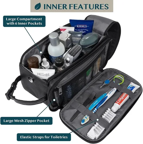 Miniatura 2 de PAVILIA - Neceser para hombre, kit de afeitado para viaje, neceser de viaje para hombres, organizador de artículos de aseo para el cuidado personal