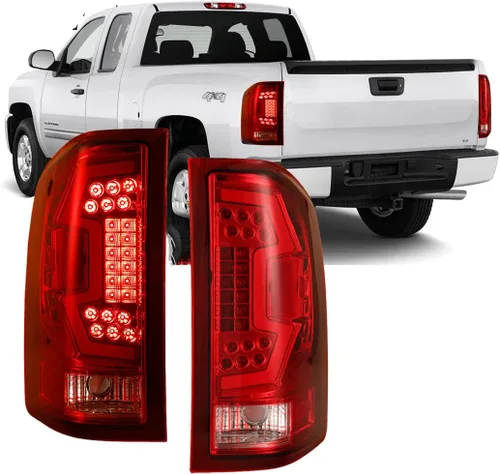 Winjet Luces traseras LED para Chevrolet Silverado 1500 2500 3500 2010 2011 2012 2013 2014 Chevrolet Silverado 1500 2500 3500 3500] Tubo rojo (Red