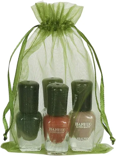 Miniatura 7 de HRX Package 100 bolsas de organza con cordón verde oliva, 4 x 6 pulgadas, bolsas de regalo de malla de caramelo, bolsas de joyería, bolsitas
