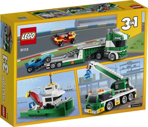 Miniatura 5 de LEGO Creator 31113 - Kit de construcción 3 en 1 para transportador de autos de carreras, es un gran regalo para niños que aman los juguetes