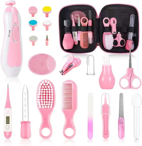 Miniatura 14 de Kit de cuidado y aseo para bebés, juego de seguridad para bebés de 14 en 1, juego de cuidado de salud de guardería para recién nacidos con cepillo