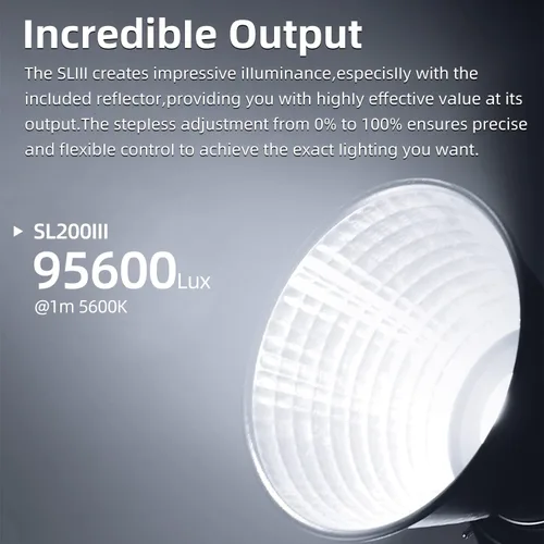 Miniatura 2 de Godox SL200III 215W (MAX.) Luces LED de fotografía de video, luces de estudio Bowens, salida continua, 8 efectos de iluminación preestablecidos