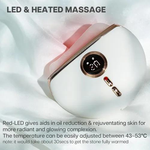 Miniatura 4 de VRAIKO Aurora - Dispositivo LED Gua Sha, herramienta facial Gua Sha de piedra de jade con calor y vibración, masajeador facial