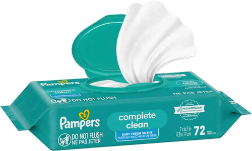 Miniatura 7 de Pampers Toallitas para bebé, limpieza completa y perfumada para bebé, limpia suavemente de la cabeza a los pies, 72 en total (1 paquete abatible)