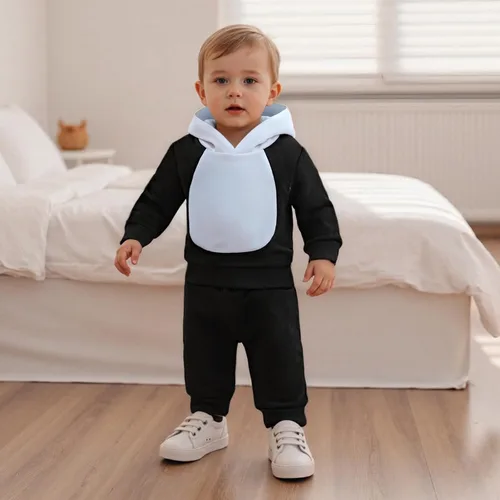 Miniatura 168 de Conjunto de ropa de otoño e invierno para bebé y niño, sudadera larga con capucha y pantalones para niños pequeños, 6, 12, 18, 24 meses, 2T