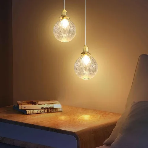 Lámparas Colgantes de Oro Isla de Cocina con Vidrio Transparente, Lámpara Colgante Vintage de 1 Luz de Oro con Globo de Vidrio para Comedor,