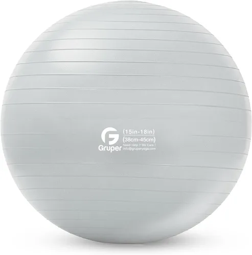 Miniatura 22 de Gruper Pelota de yoga y pilates, pelota de gimnasio de 4 tamaños para fitness, yoga, entrenamiento, embarazo y terapia física, bomba rápida