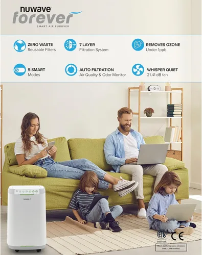 Miniatura 2 de Nuwave Forever - Purificador de aire para el hogar, habitación grande de hasta 2,002 pies cuadrados, sensores duales, 7 filtros fáciles de limpiar
