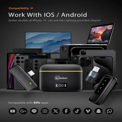 Miniatura 7 de USB C Wireless lavalier Microphone for Android Phone iPhone16 iphone15