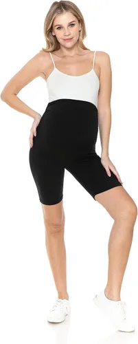 Miniatura 6 de Leggings Depot Pantalones cortos de maternidad con cintura lateral fruncida para mujer, pantalones cortos sobre el vientre