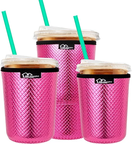 Miniatura 30 de Funda aislante de café helado reutilizable para bebidas frías y fundas de neopreno para tazas de café frío, funda más fría de 16 a 32 onzas