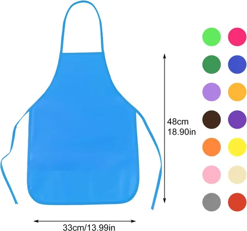 Miniatura 2 de PLULON 8 piezas de delantales para niños, delantales para niños para pintar, delantales de arte para niños, smocks a granel para actividades