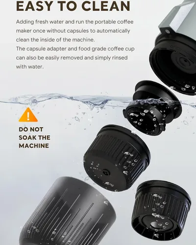 Miniatura 7 de Máquina de café expreso portátil, cafetera de viaje 3 en 1 con 7800 mAh de preparación caliente/fría y calentamiento rápido con USB-C, para camping