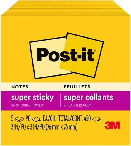 Miniatura 7 de Notas superadhesivas de Post-it, 3x3pulgadas, Amarillo eléctrico