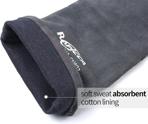Miniatura 8 de RAPICCA Guantes de soldadura de 16 pulgadas, 662 ℉, forja/Mig/Stick de cuero extremadamente resistente al calor con costuras de Kevlar, perfectos