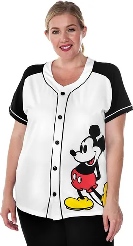 Miniatura 6 de Disney Mickey Mouse Stitch Jack Skellington - Camiseta para mujer, con botones frontales, talla grande