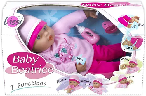 Miniatura 2 de Lissi Muñeca de bebé interactiva de 16 pulgadas con accesorios, 16 pulgadas, rosa