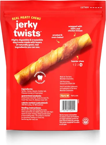 Miniatura 3 de Hartz Oinkies Porkalicious - Golosinas para perros de piel de cerdo ahumado, paquete de 32