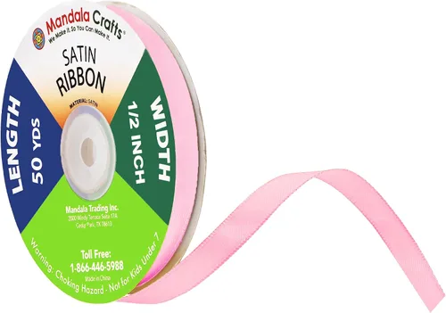 Miniatura 56 de Mandala Crafts Cinta de satén verde manzana para manualidades, cintas de tela de 1.5 pulgadas de ancho de 50 yardas para envolver regalos, ramos