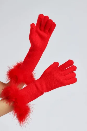 Miniatura 65 de Sahabowi Guantes de cuero para clima frío Manopla de lana cálida de invierno para mujeres