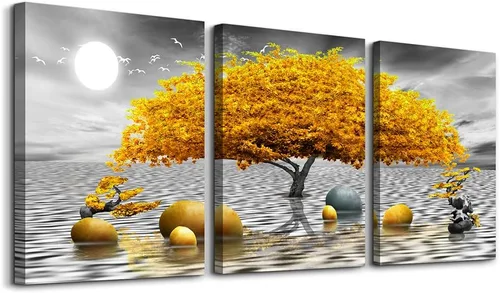 Miniatura 22 de Lienzo decorativo para pared de dormitorio, sala de estar, impresiones en lienzo, obras de arte, decoración de pared de baño, plantas verdes, Verde