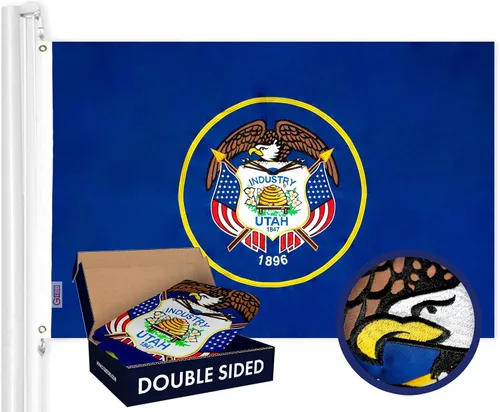 Miniatura 17 de G128 Bandera del Estado de Alabama 3 x 5 pies Serie Double ToughWeave de doble cara con costura de 210D de poliéster Rayas cosidas