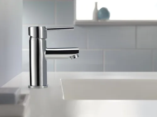 Miniatura 8 de Delta Grifo de baño moderno de un solo orificio de níquel cepillado, grifo de baño de una sola manija, montaje de drenaje, inoxidable 559LF-SSPP