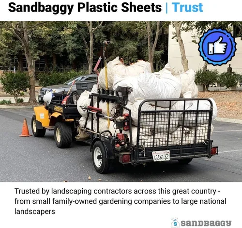Miniatura 4 de Sandbaggy Hojas de polietileno de plástico de 80 pulgadas x 80 pulgadas para paisajistas y jardineros (1)