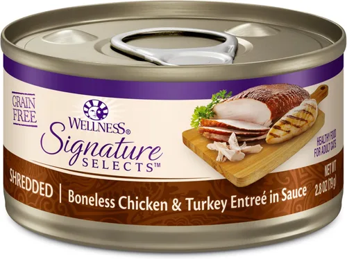 Miniatura 27 de Wellness CORE Signature Selects - Alimento húmedo enlatado triturado para gatos adultos, natural, rico en proteínas, sin granos, receta de entrada