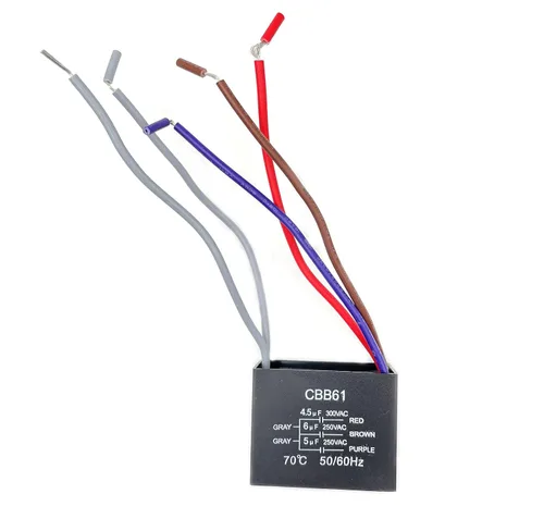 Miniatura 8 de Nuevo condensador de ventilador de techo CBB61 4.5uf + 6uf + 5uf 5 cables 250V