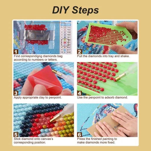 Miniatura 6 de Acudotr Kits de pintura de diamantes para adultos, kits de arte de diamantes 5D para principiantes, kits de pintura de diamantes de taladro completo