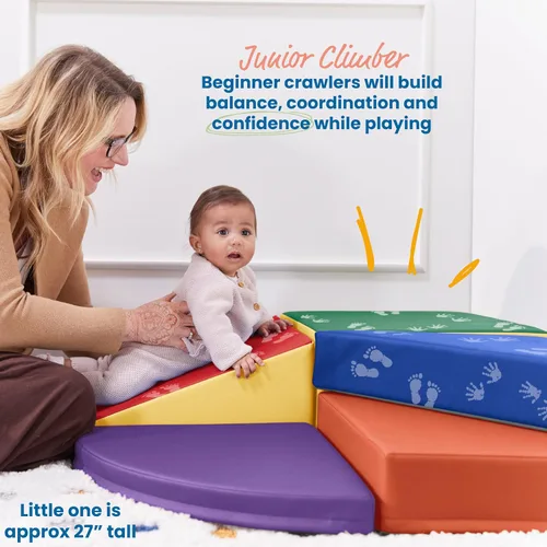 Miniatura 3 de ECR4Kids SoftZone Junior Tiny Twisting Climber, juego para principiantes, manos y pies, 5 piezas Hands and feet