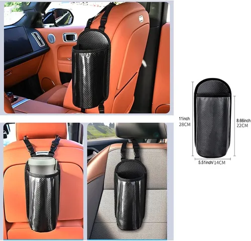 Miniatura 8 de Expansor grande para portavasos de automóvil, bolsa colgante de almacenamiento lateral del asiento, bolsa colgante de fibra Mertial para botellas