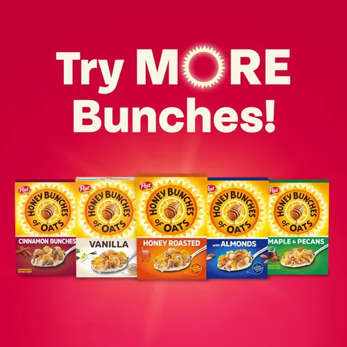 Miniatura 7 de Honey Bunches of Oats con Fresas Reales Cereal de Desayuno, Cereal de Fresa con Avena y Racimos de Granola, Bajo en Grasa con Granos Enteros, Caja