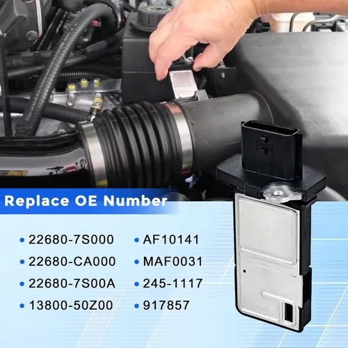 Miniatura 3 de Sensor de flujo de aire masivo 22680-7S00A medidor MAF compatible con Nissan 350Z 370Z Altima Frontier Murano NV1500 NV2500 NV3500 Xterra Infiniti