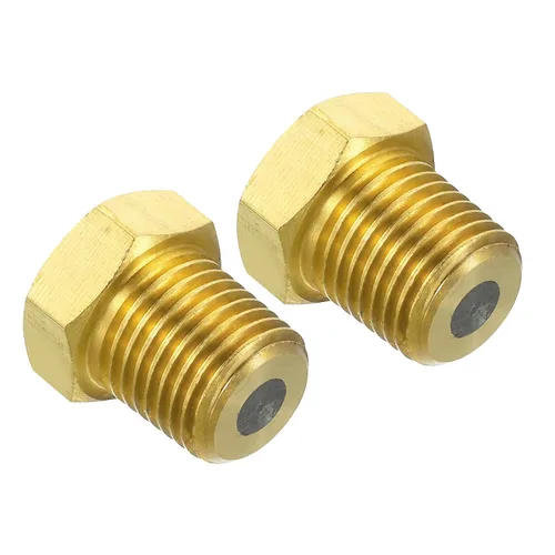 Miniatura 5 de PATIKIL Tapón fusible de latón BSPT de 1/2 pulgada, paquete de 2 tapones fusibles de latón de 509.0 °F para sistema de refrigeración HVAC, tono latón