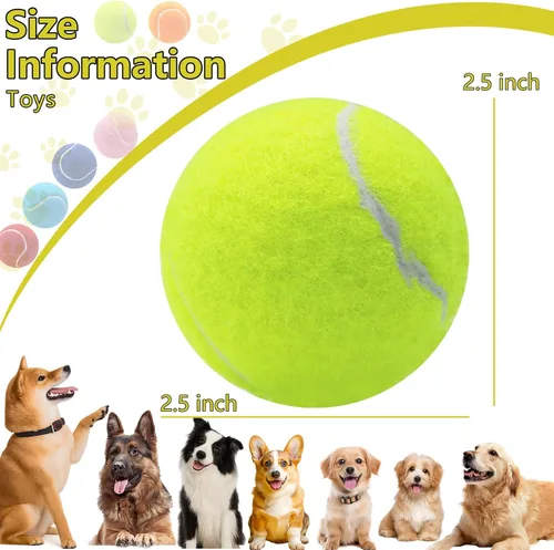 Miniatura 2 de Swingers Pelotas de tenis chirriantes para perro, pelotas de tenis de entrenamiento de 2.5 pulgadas, pelota de ejercicio para mascotas y perros