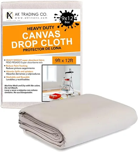Miniatura 8 de AK TRADING CO. Paño de lona resistente, paño para pintores para muebles y protección del suelo con bordes resistentes de doble costura