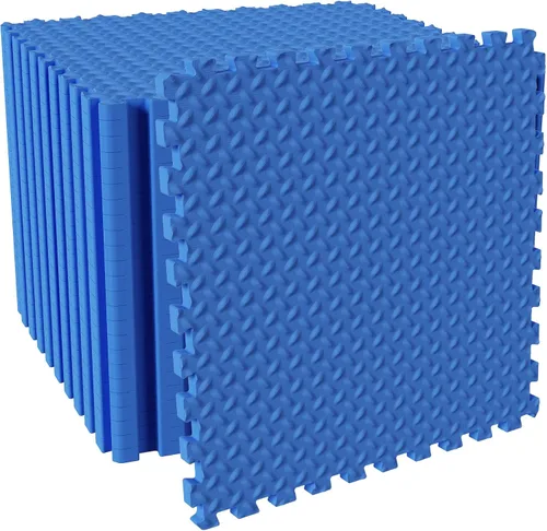 Miniatura 11 de Fitvids Tapete de suelo de rompecabezas para gimnasio, azulejos entrelazados de EVA de alta densidad de 3/4 pulgadas de grosor, alfombrilla