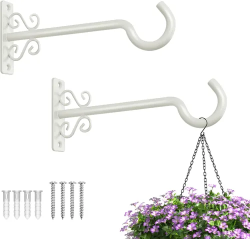 Miniatura 15 de BOLITE Colgadores de plantas, soportes colgantes de 6 pulgadas para plantas al aire libre o interior, ganchos de pared para colgar comederos