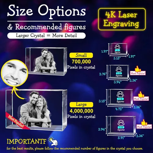 Miniatura 6 de Foto de cristal 3D, regalo personalizado para el día de la madre para mujeres, regalos de boda personalizados con tu propia foto para ella, él