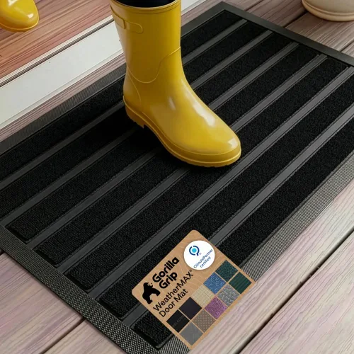 Miniatura 45 de Gorilla Grip - Tapete WeatherMax todoterreno 100% impermeable, caucho natural, resistente a manchas y decoloración, perfil bajo, interior y Grafito